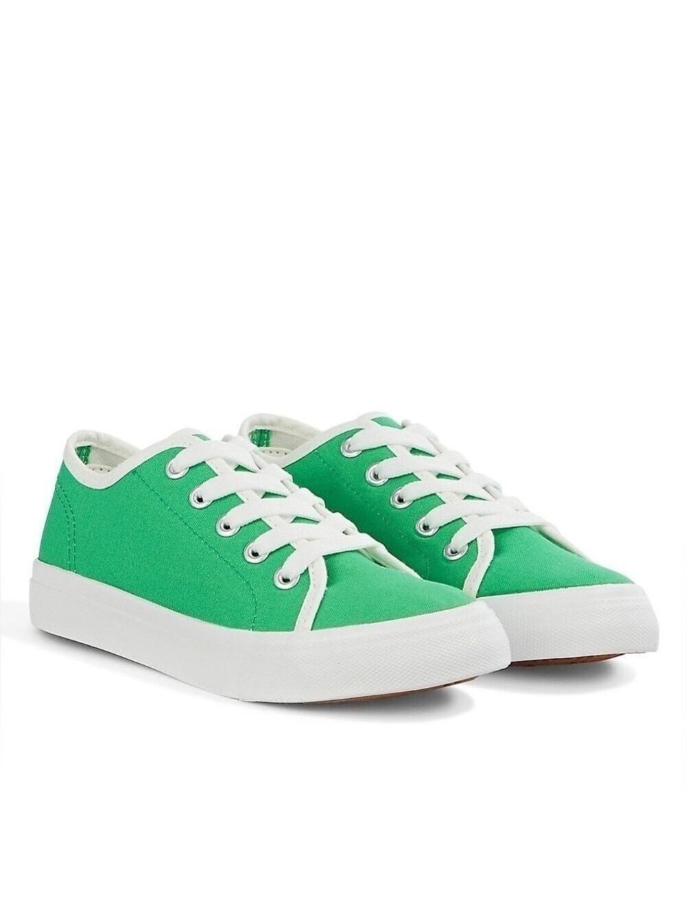 Bebo Canvas Lace-Up Green & White Sneakers Toddler/Preschool Size 11